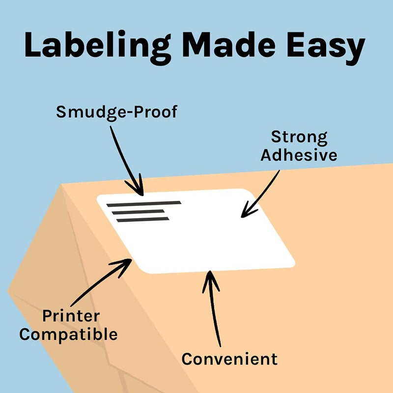 Premium Label Supply White Sticker Address Labels - 2"" x 4"" - Laser/Inkjet Compatible - (10 per Sheet), 500 Sheets - 5,000 Total Adhesive Labels - Image 4